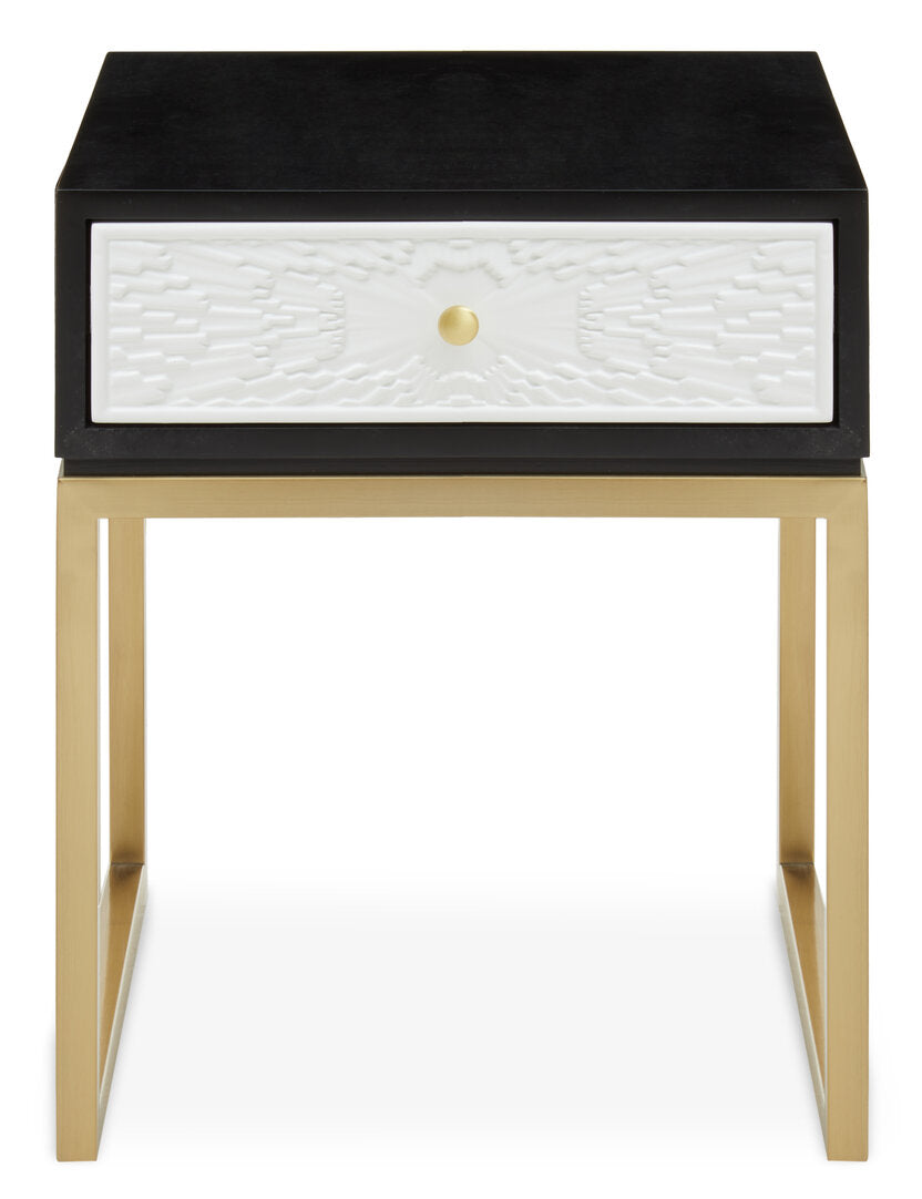Cambridge Black and White One Drawer Side Table