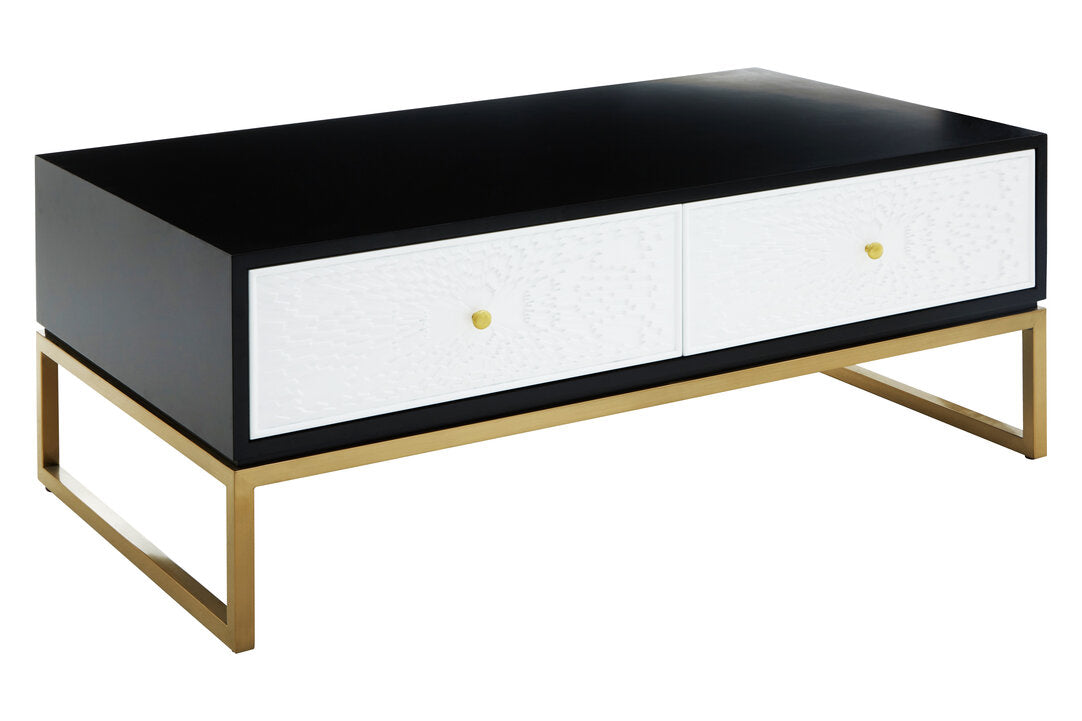 Cambridge Black and White Four Drawer Coffee Table
