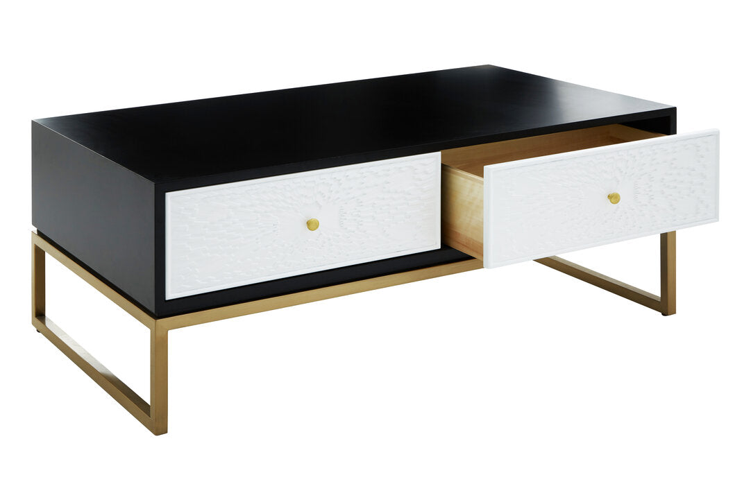 Cambridge Black and White Four Drawer Coffee Table