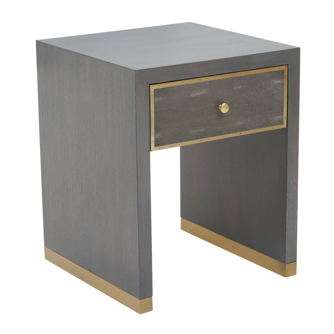 Oxford One Drawer Grey Shagreen Effect Side Table