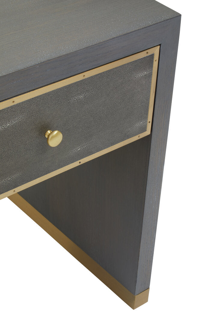 Oxford One Drawer Grey Shagreen Effect Side Table
