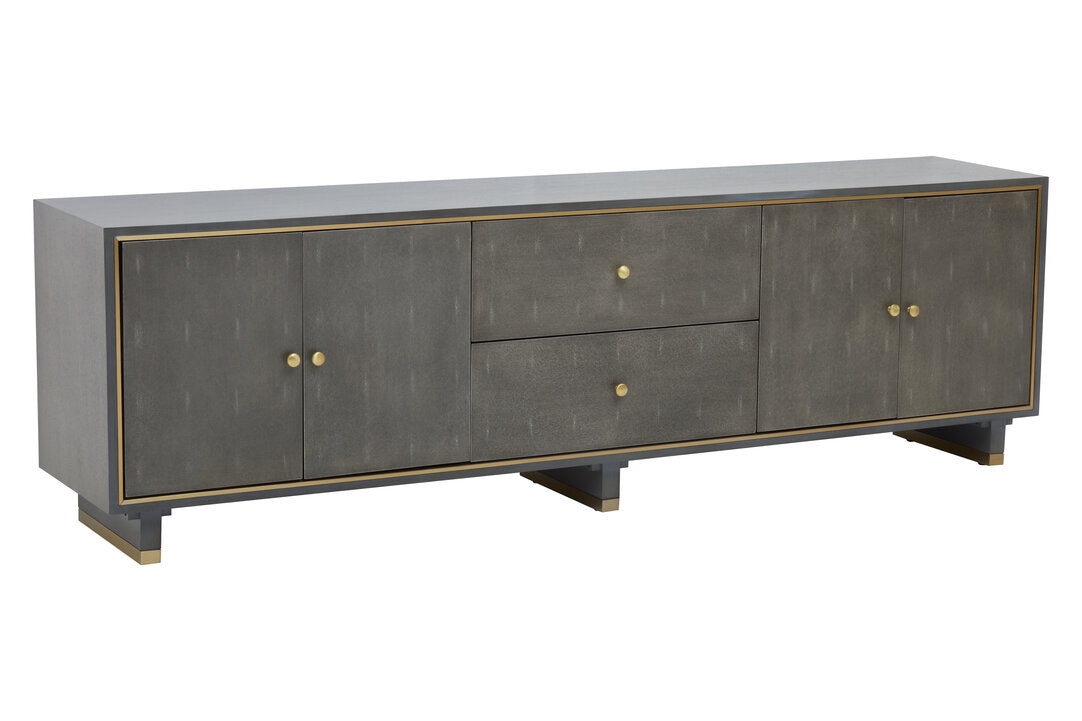 Oxford Grey Shagreen Effect Media Unit