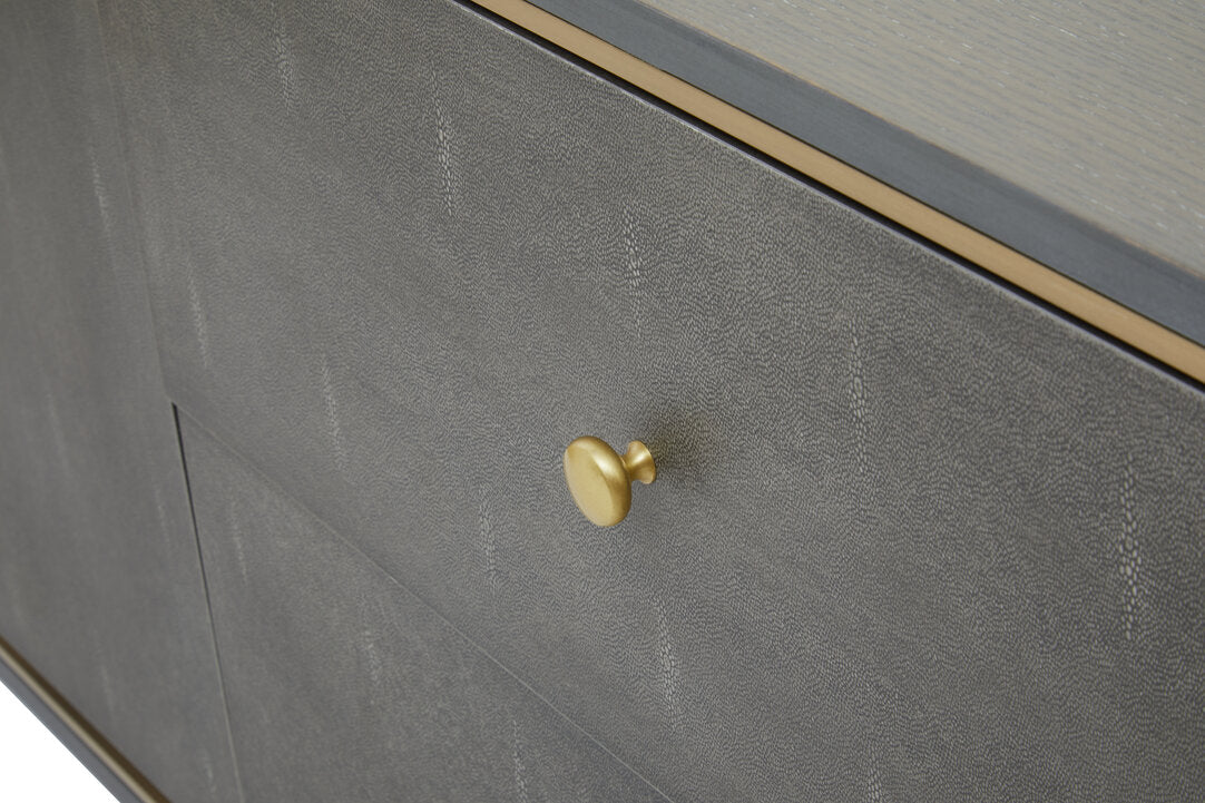 Oxford Grey Shagreen Effect Media Unit