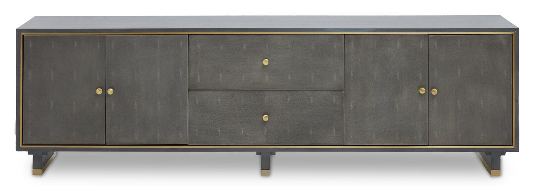 Oxford Grey Shagreen Effect Media Unit