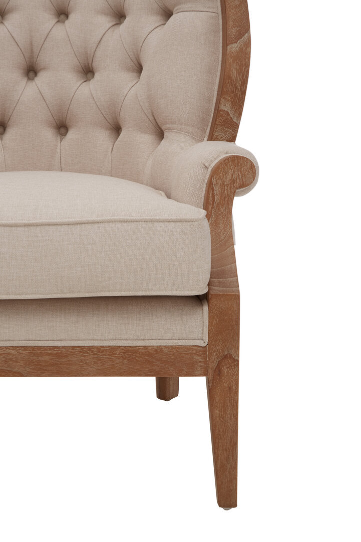Savannah Cream Chair with Tufted Back