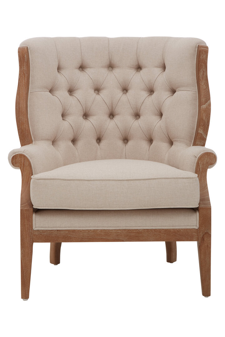 Savannah Cream Chair with Tufted Back