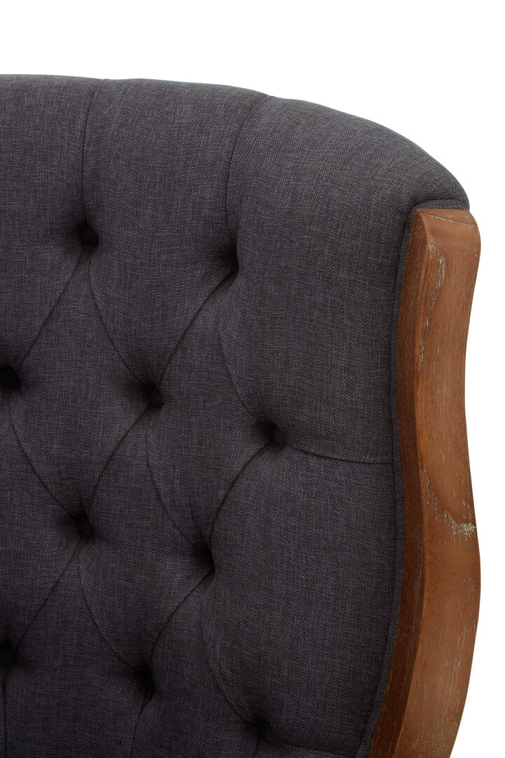 Savannah Graphite Grey Chair with Tufted Back