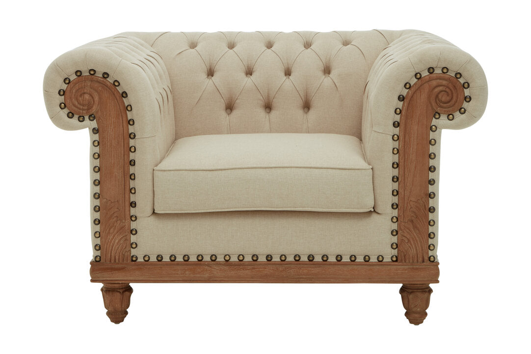 Savannah Chesterfield Cream Armchair