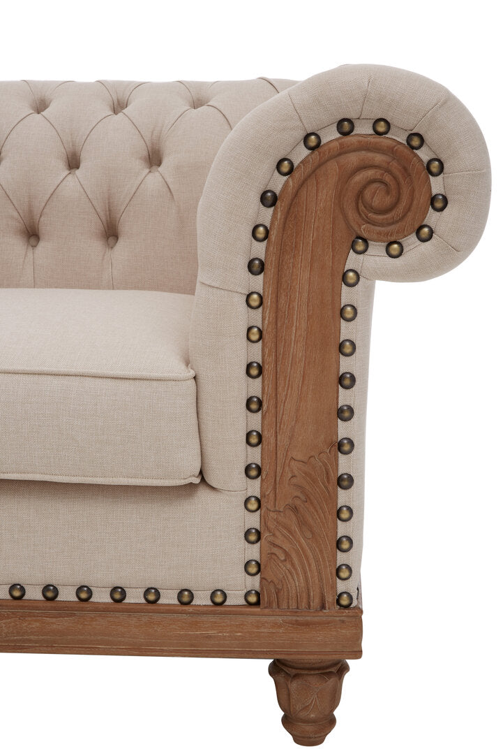 Savannah Chesterfield Cream Armchair