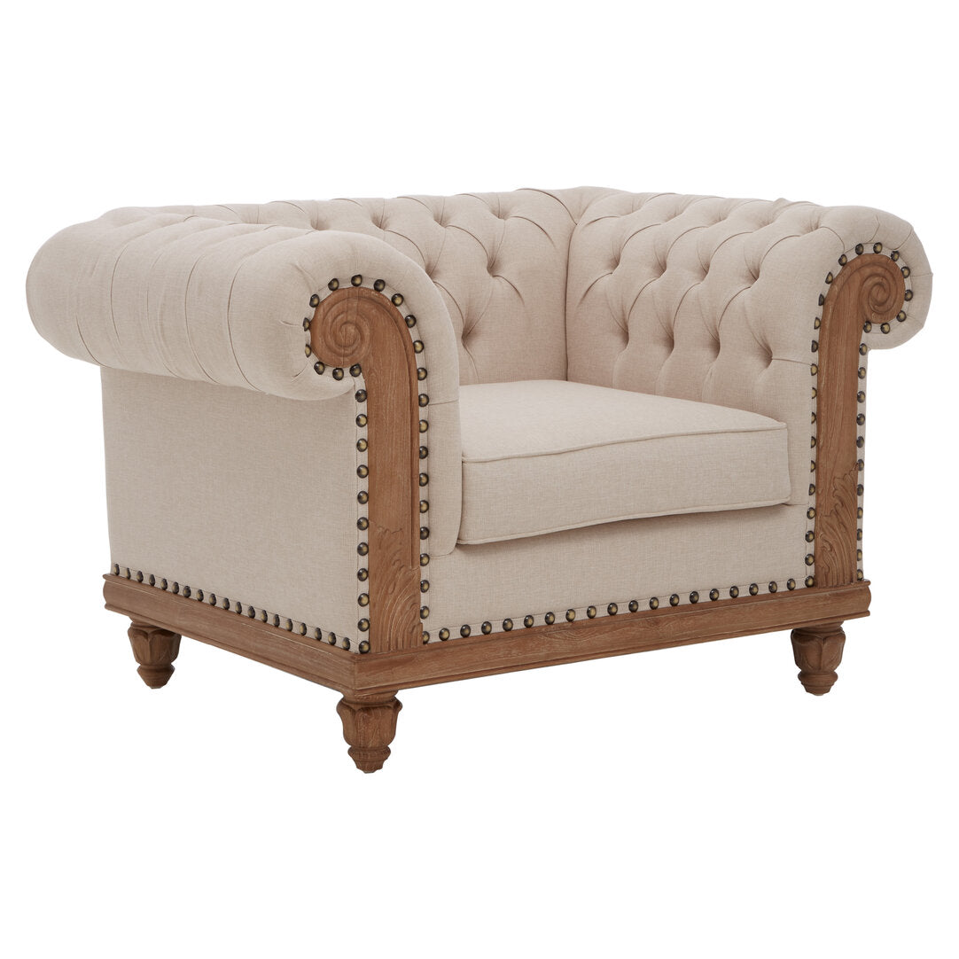 Savannah Chesterfield Cream Armchair