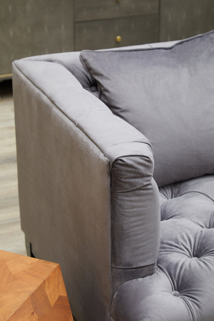 Soho 3 Seat Viola Pirate Grey Fabric Sofa