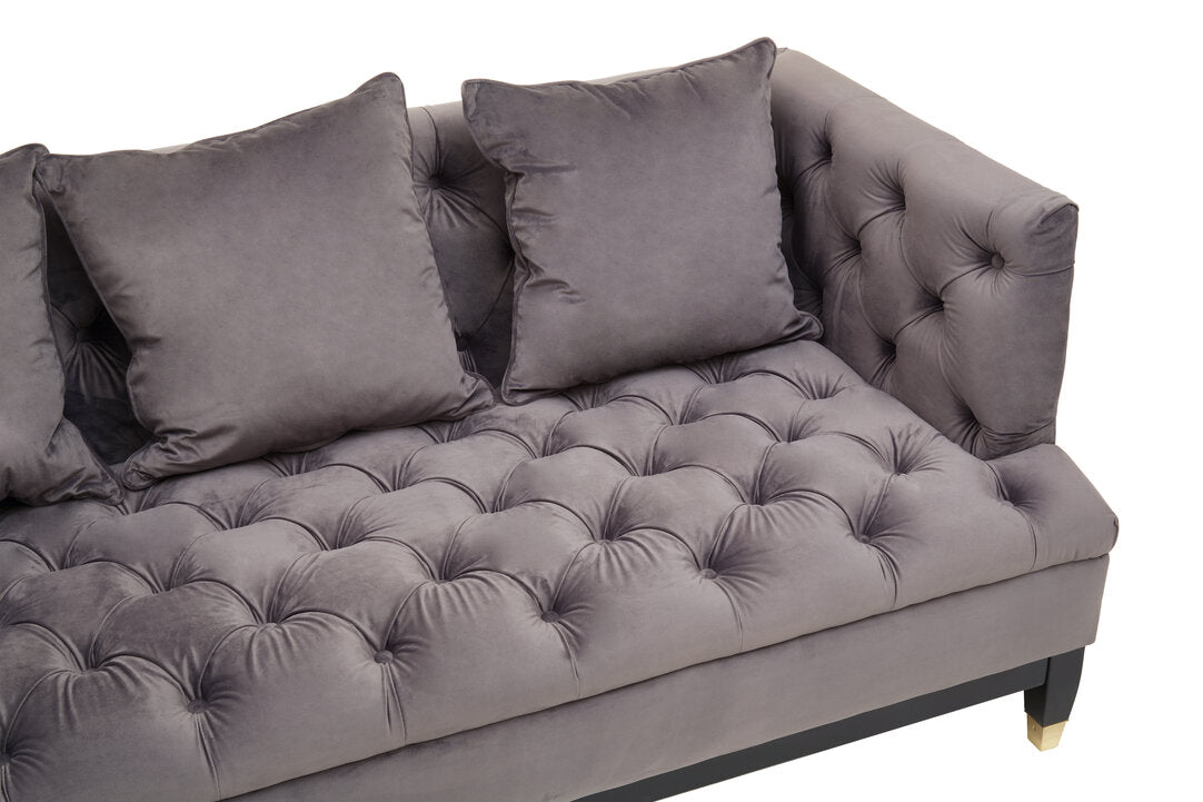 Soho 3 Seat Viola Pirate Grey Fabric Sofa