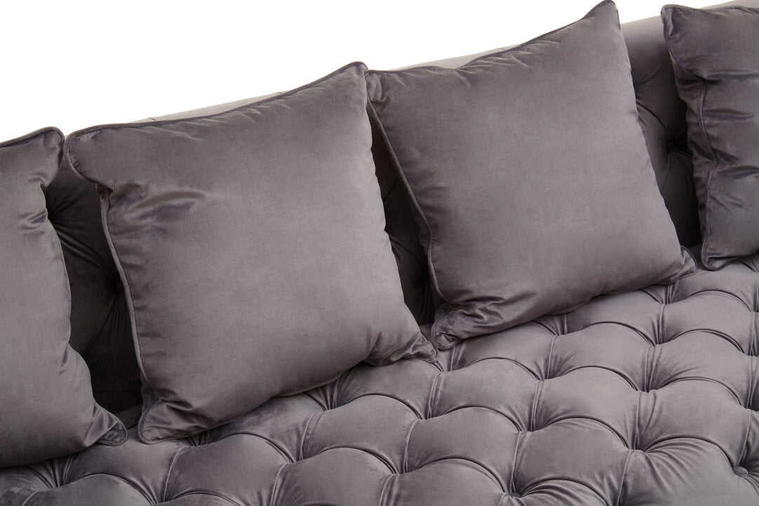 Soho 3 Seat Viola Pirate Grey Fabric Sofa