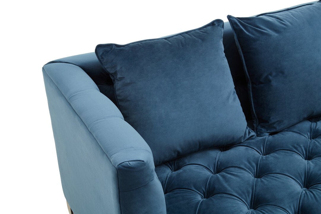 Soho 3 Seat Navy Fabric Sofa