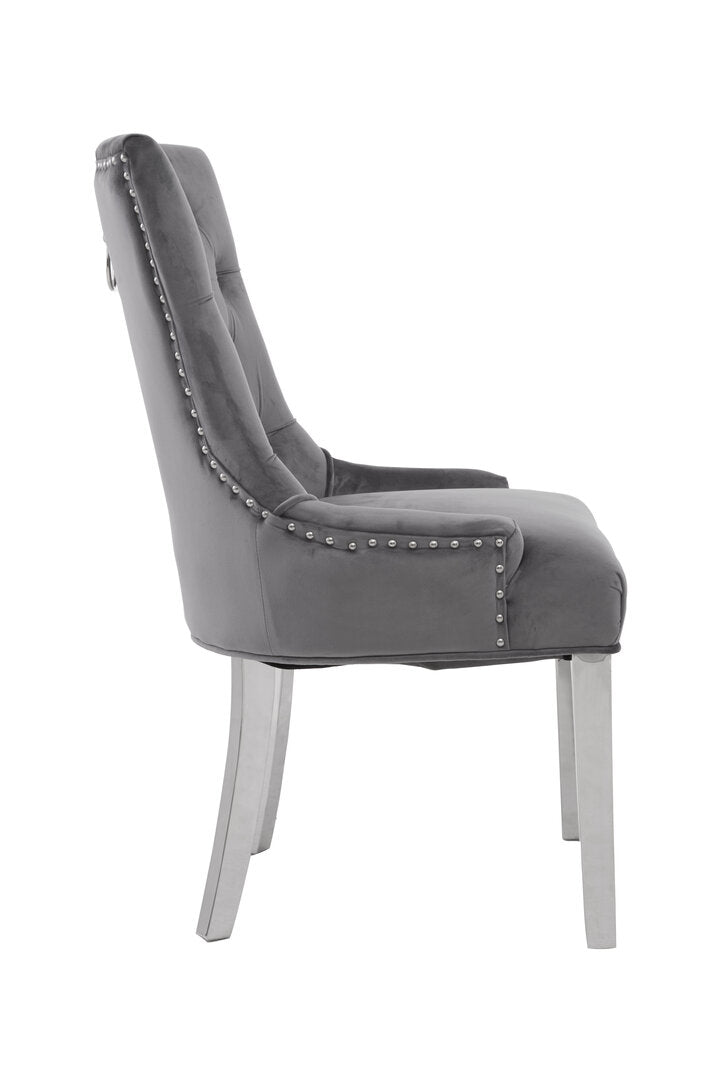 Notting Grey Velvet Dining Chair