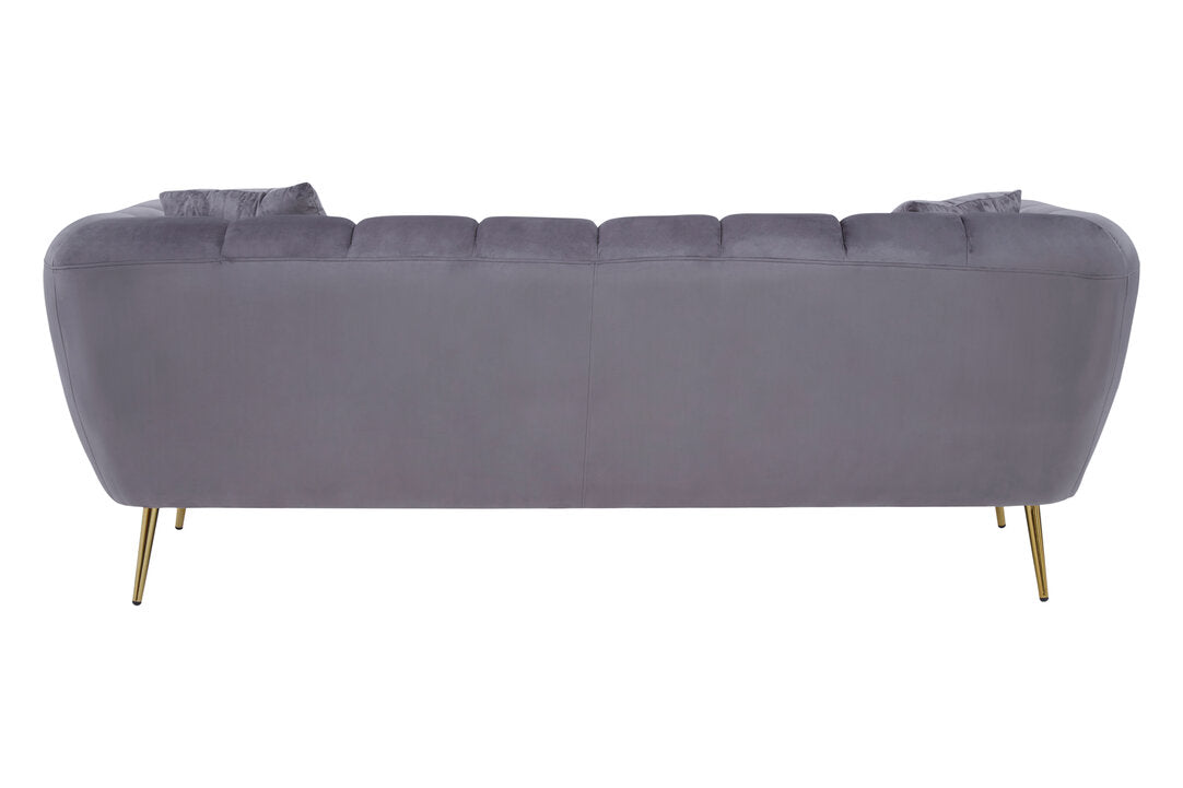 Balmoral Three Seater Grey Velvet Sofa