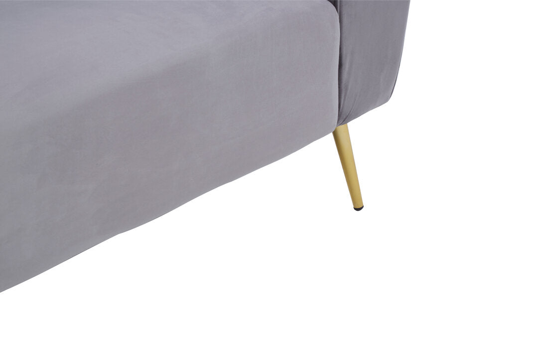 Balmoral Three Seater Grey Velvet Sofa