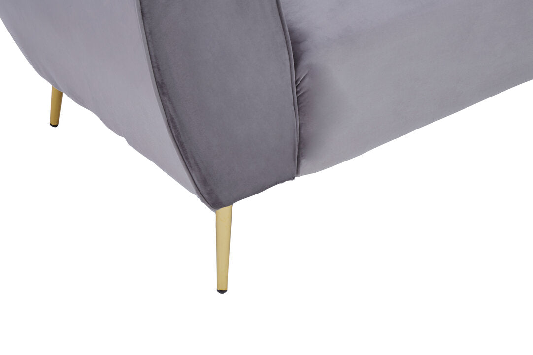 Balmoral Three Seater Grey Velvet Sofa