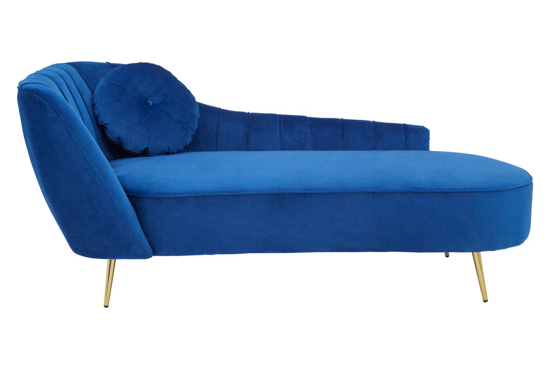 Carlton Midnight Blue Velvet Left Arm Chaise Longue