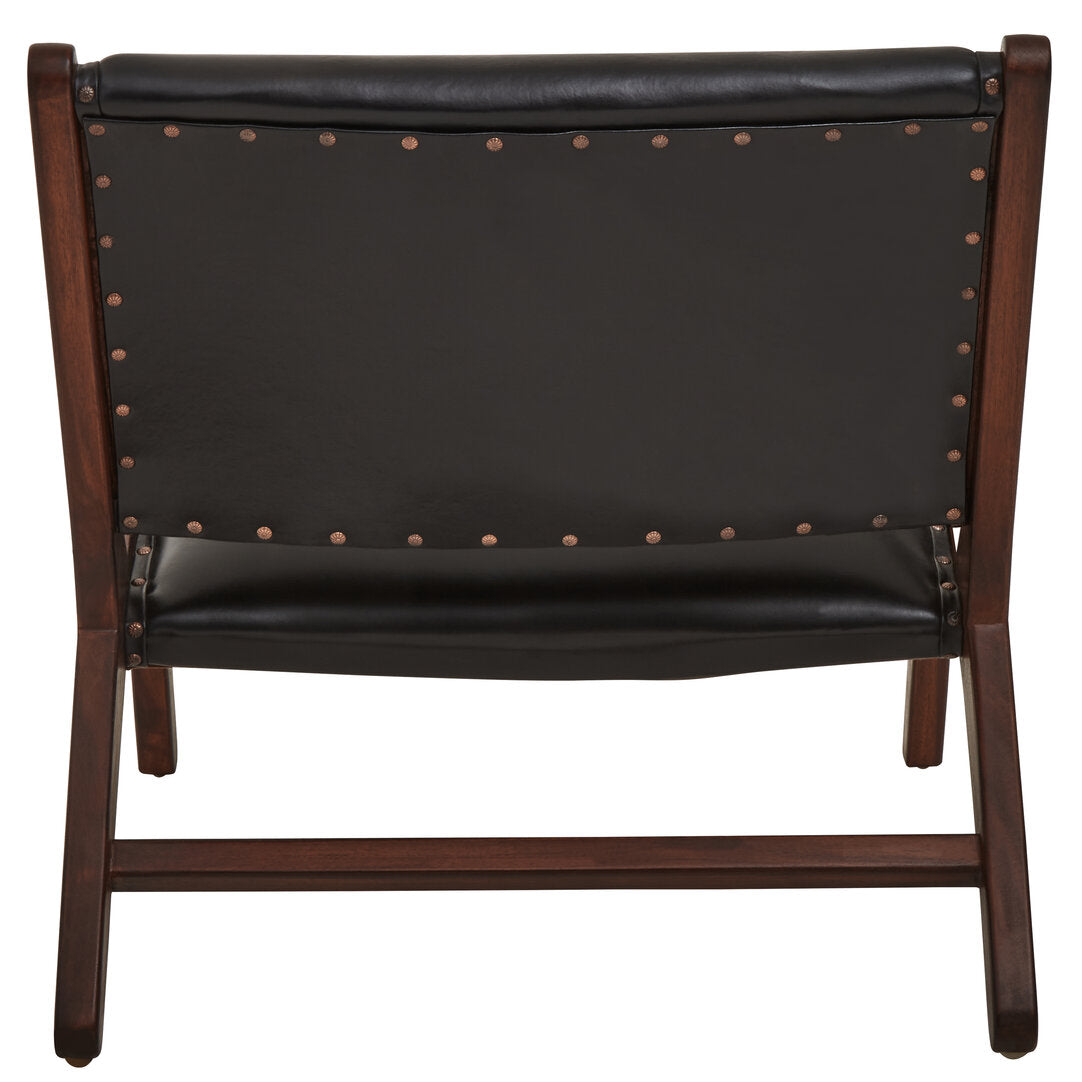 Carlton Genuine Black Cow Leather Chair