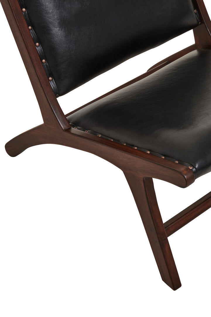 Carlton Genuine Black Cow Leather Chair