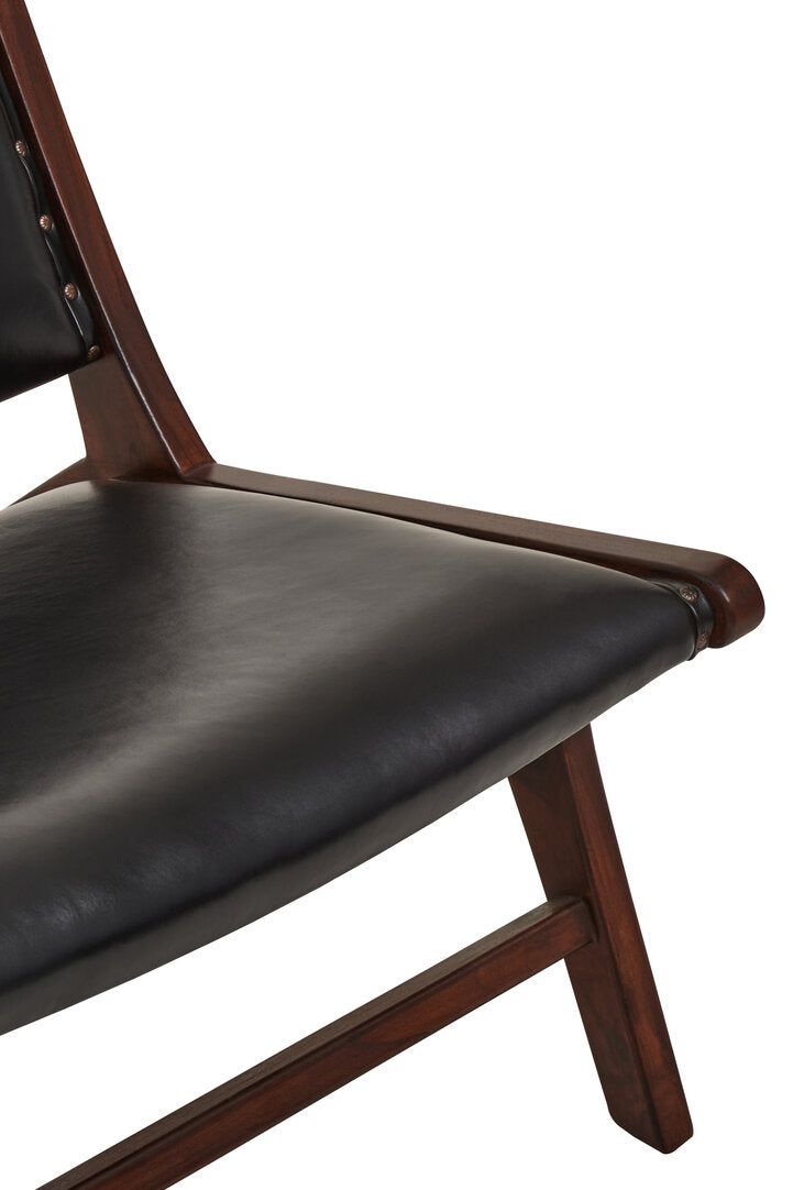Carlton Genuine Black Cow Leather Chair