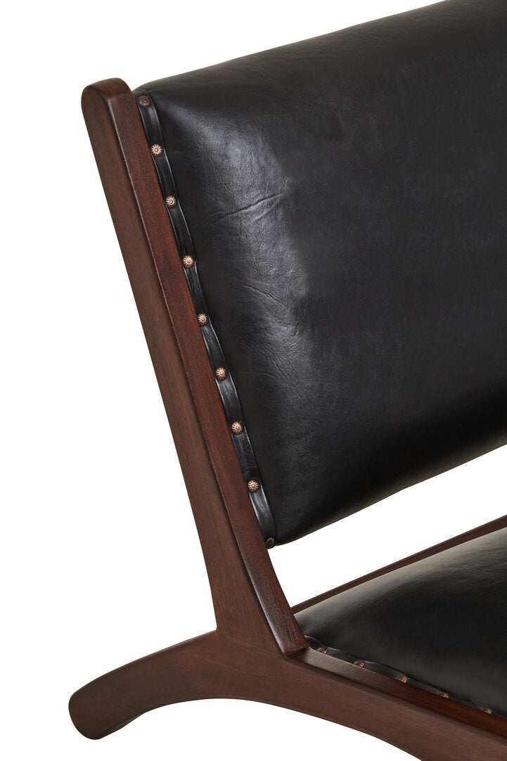 Carlton Genuine Black Cow Leather Chair