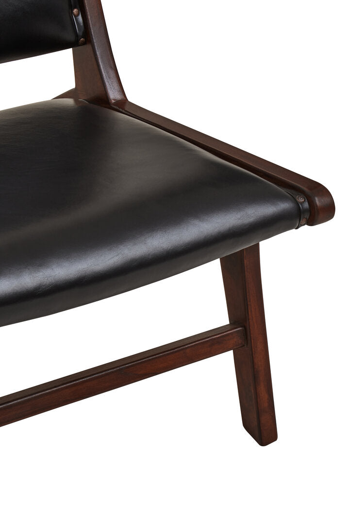 Carlton Genuine Black Cow Leather Chair