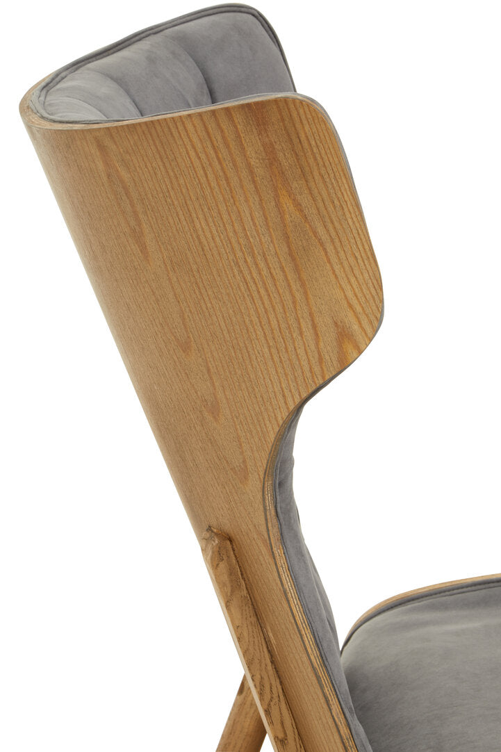 Harrogate Dark Grey Velvet Chair with Winged Back