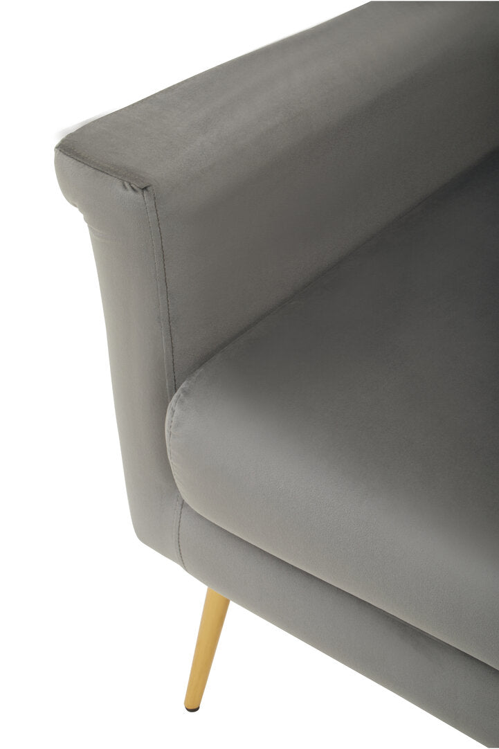 York Grey Velvet Armchair