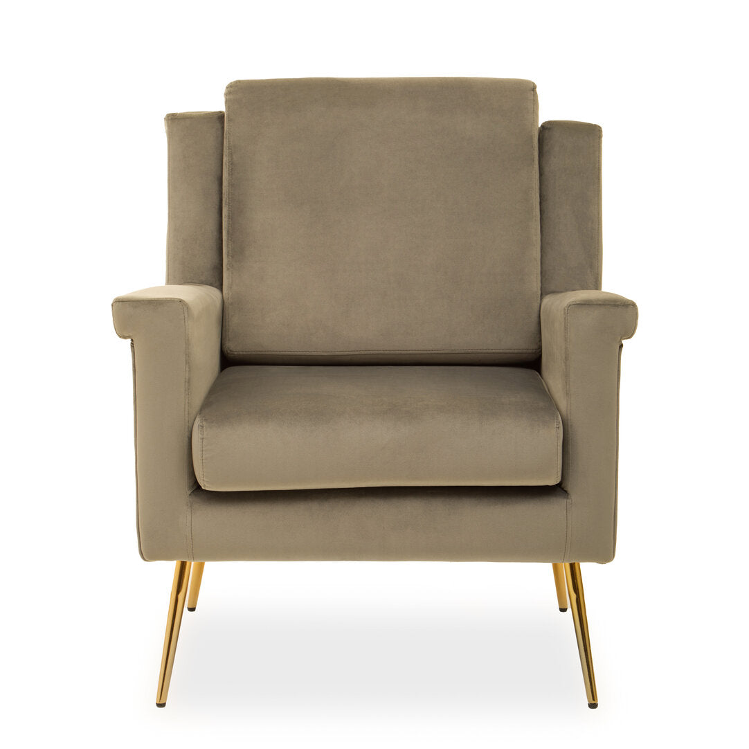 York Mink Velvet Armchair