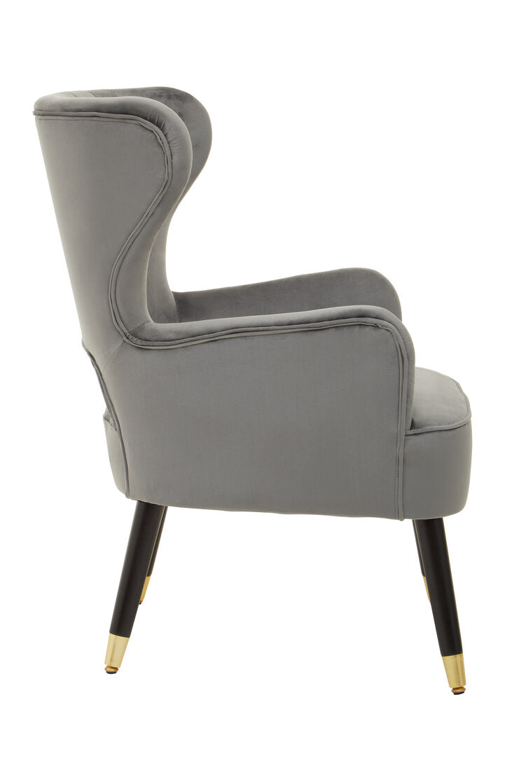 Bristol Grey Velvet Armchair