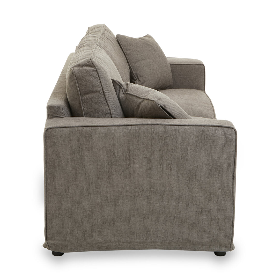 Seville 3 Seat Grey Fabric Sofa