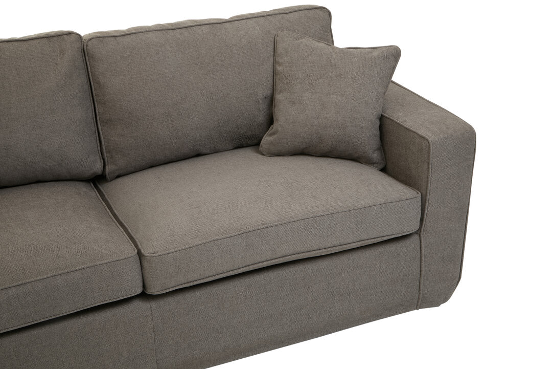 Seville 3 Seat Grey Fabric Sofa
