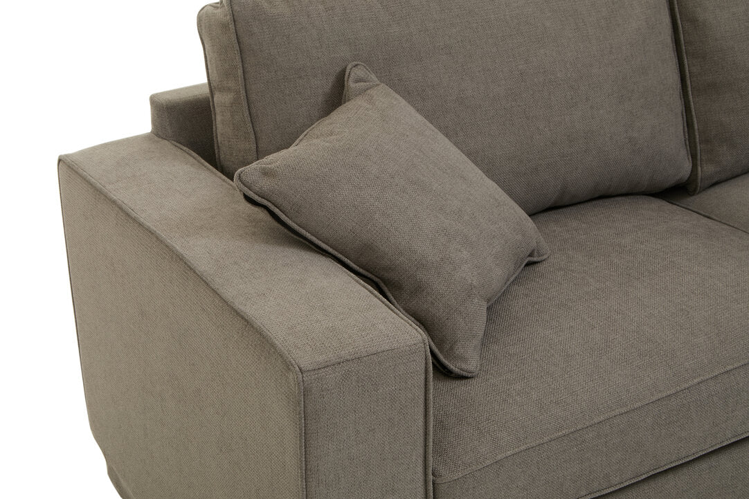 Seville 3 Seat Grey Fabric Sofa