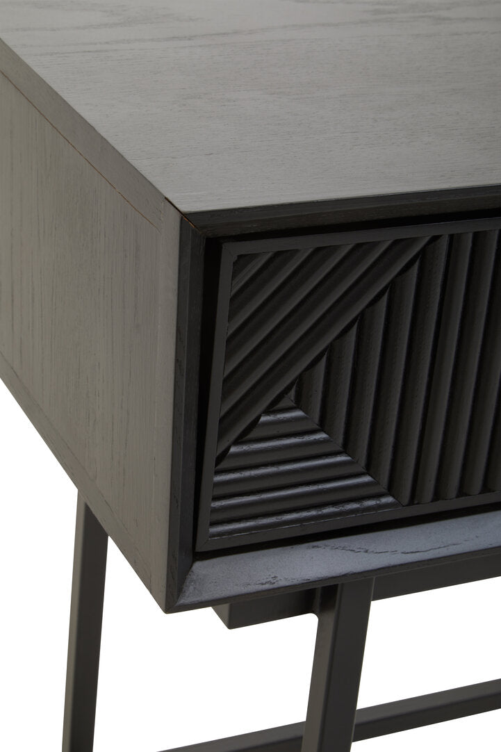 Granada Black Finish Console Table with 2 Drawers