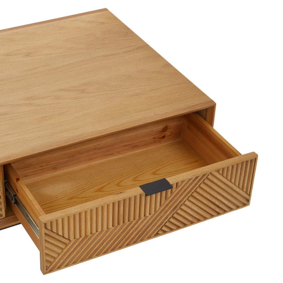 Granada Natural Finish Coffee Table with Drawers