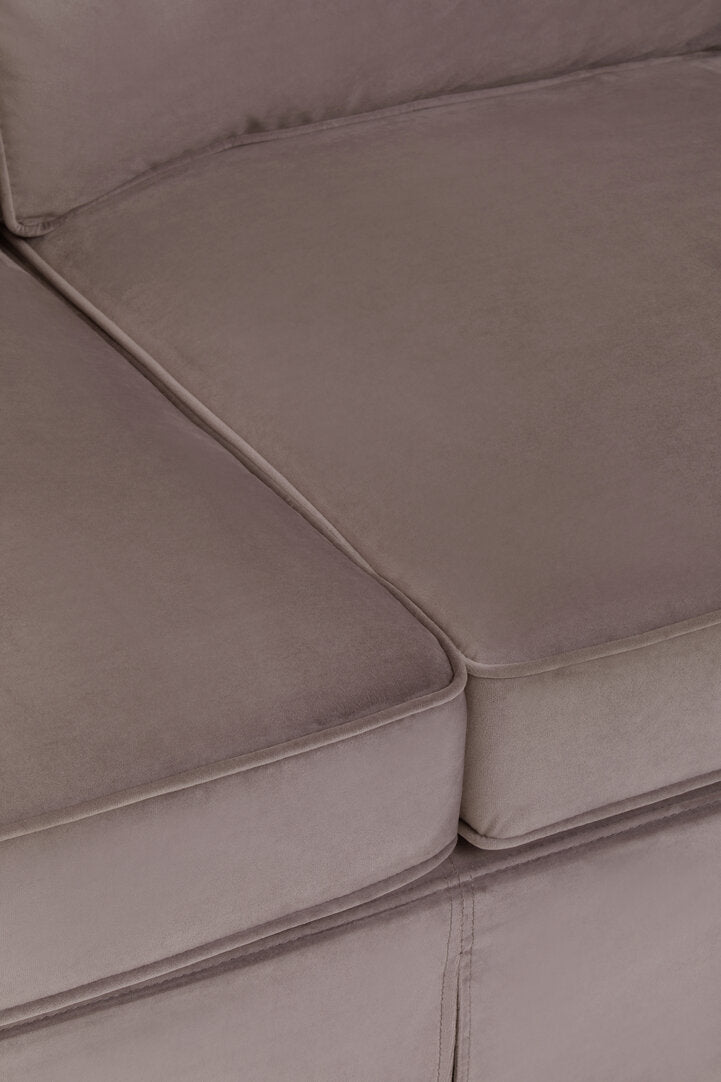 Whitby Three Seat Mink Velvet Sofa