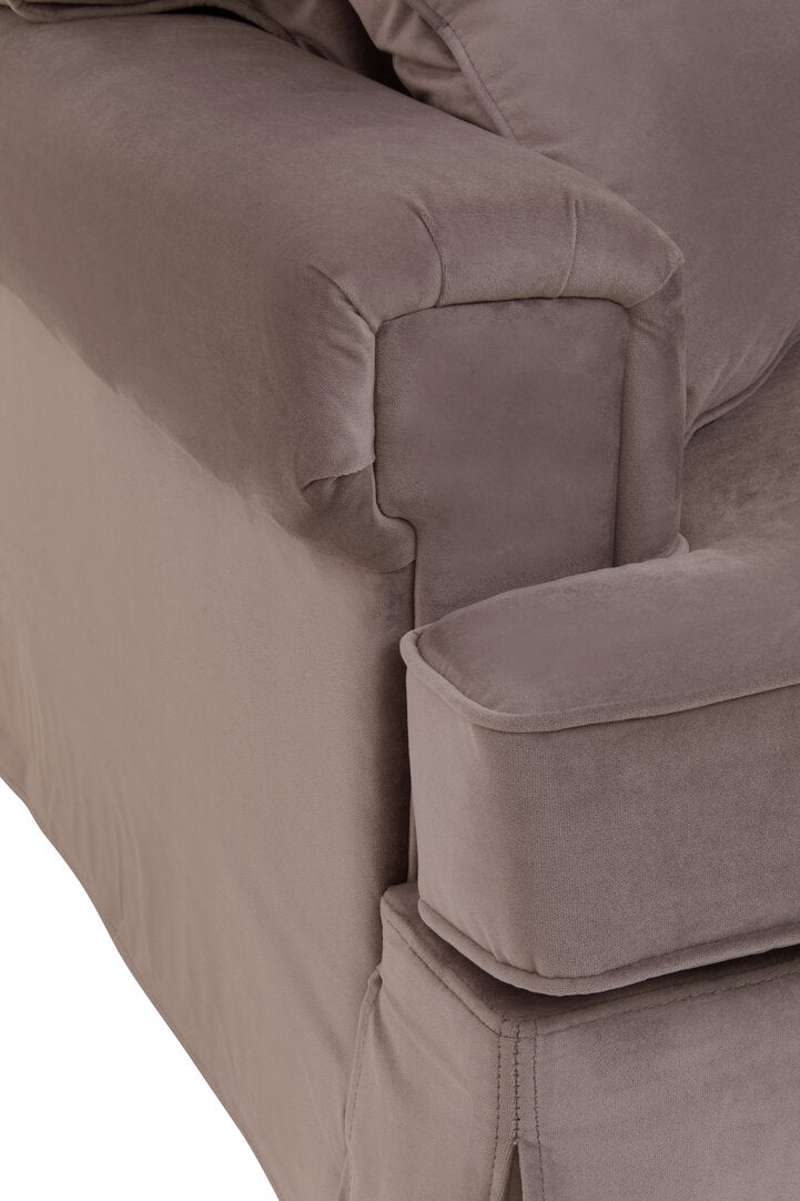 Whitby Three Seat Mink Velvet Sofa