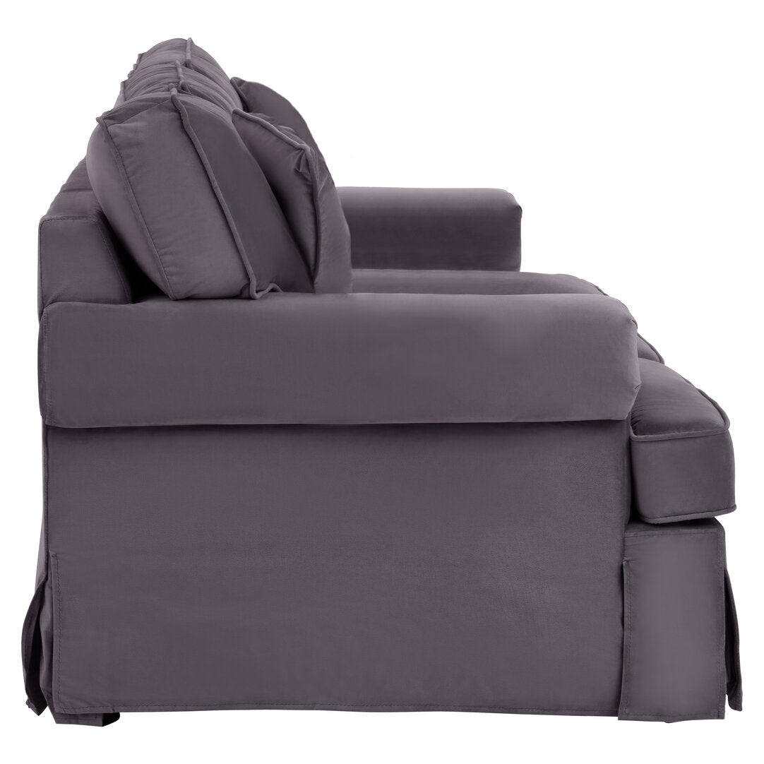 Whitby Three Seat Velvet Sofa Black