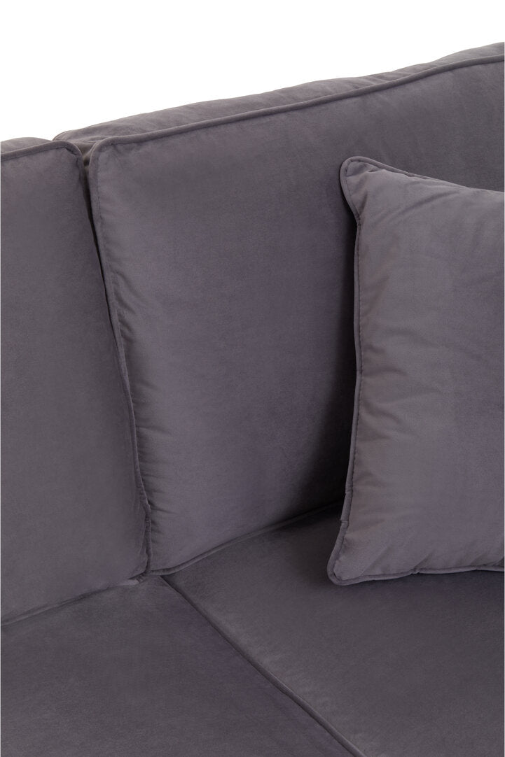 Whitby Three Seat Grey Velvet Sofa