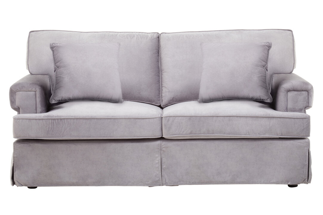 Whitby Two Seat Grey Velvet Sofa