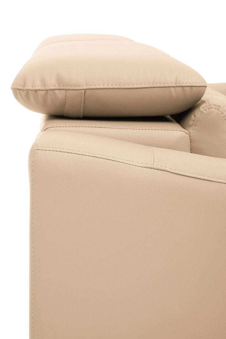 Penzance 3 Seat Stone Leather Sofa