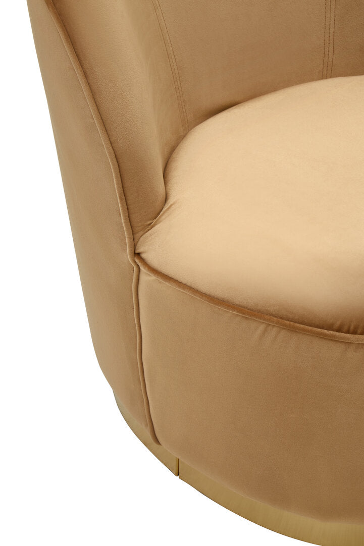 Devon Beige Velvet Gold Base Chair