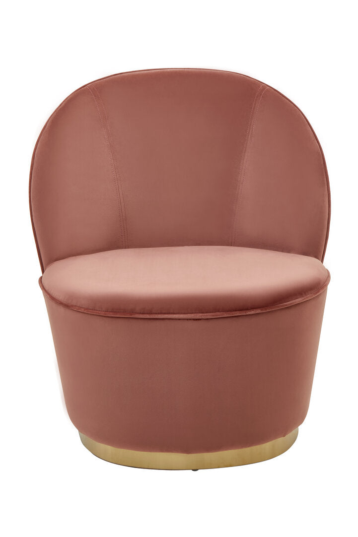 Devon Dusty Pink Velvet Gold Base Chair