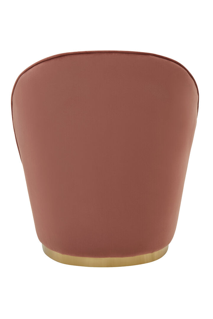 Devon Dusty Pink Velvet Gold Base Chair