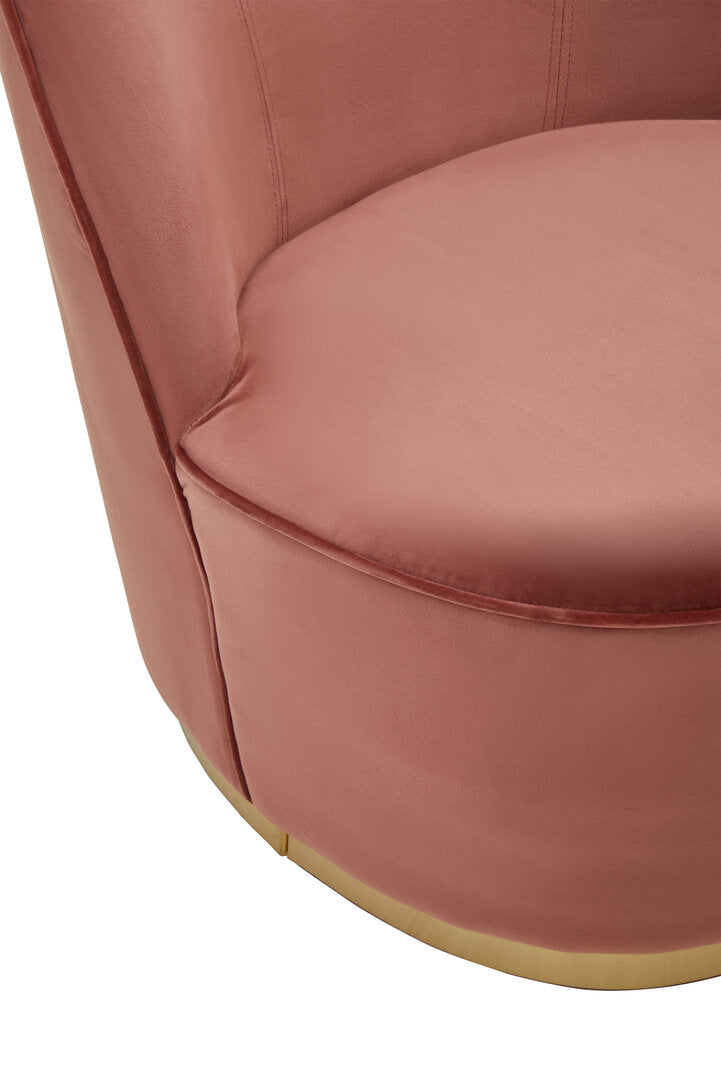 Devon Dusty Pink Velvet Gold Base Chair