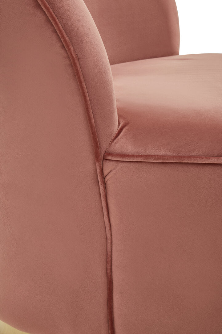 Devon Dusty Pink Velvet Gold Base Chair