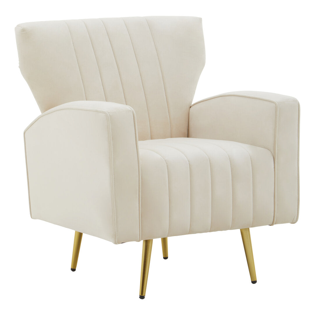 Kensington Velvet Armchair Natural
