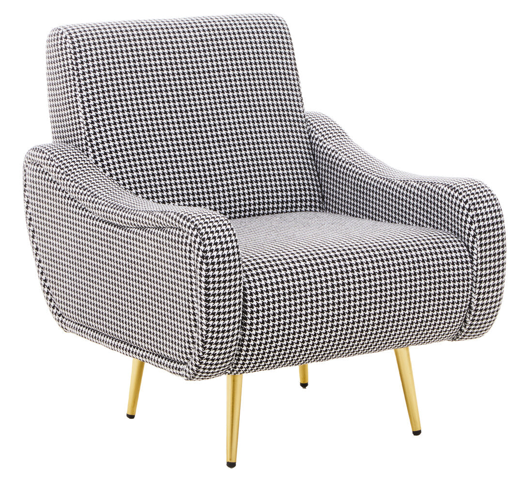 Chelsea Black And White Checked Armchair